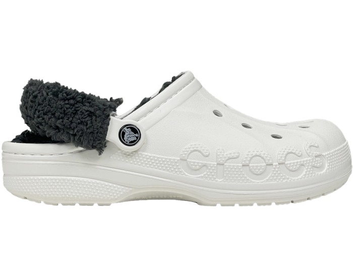 Crocs Baya Lined Fuzz Clog Утепленные Белые с темно-серым