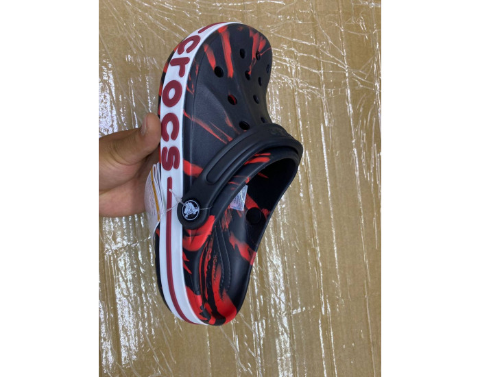 Crocs Bayaband Red Black Printed Красные