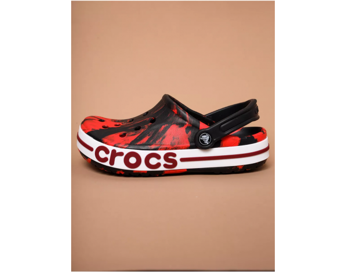 Crocs Bayaband Red Black Printed Красные