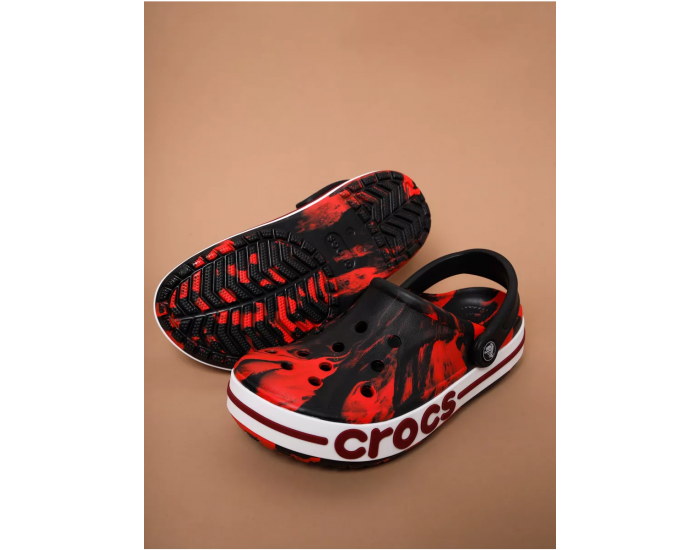 Crocs Bayaband Red Black Printed Красные