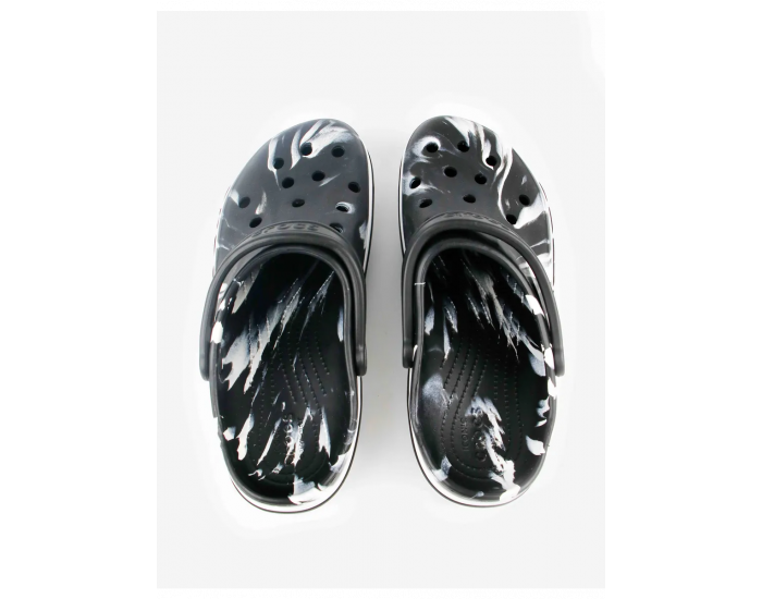 Crocs Bayaband White Black Printed Белые