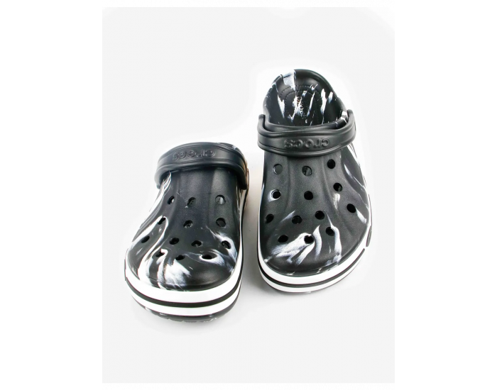 Crocs Bayaband White Black Printed Белые