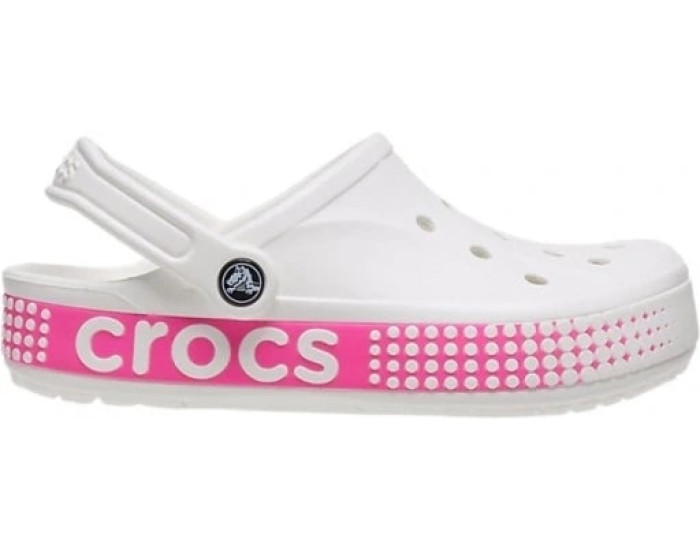 Crocs Bayaband Clog Logo Motion Pink белые