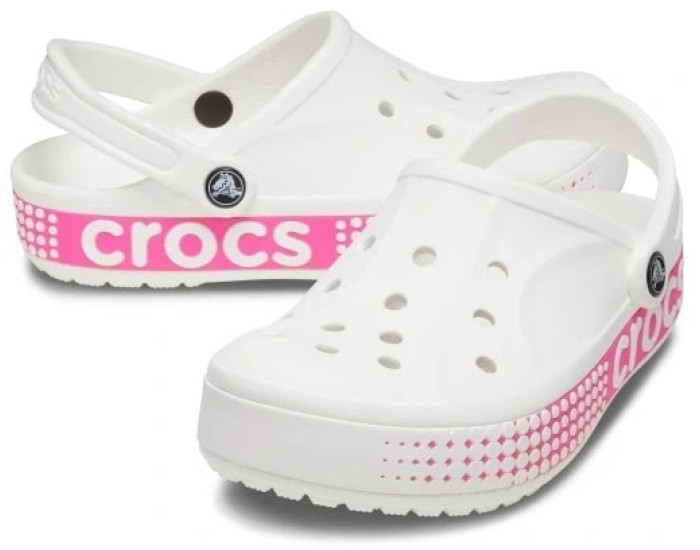 Crocs Bayaband Clog Logo Motion Pink белые