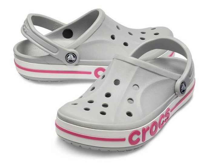 Crocs Bayaband Clog Серые с розовым