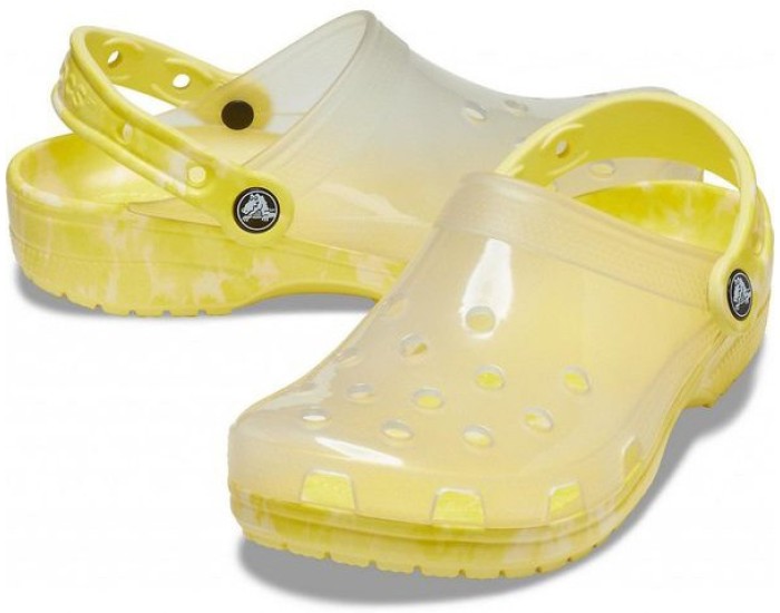 Crocs Classic Translucent Bleach Dye Clog Желтые