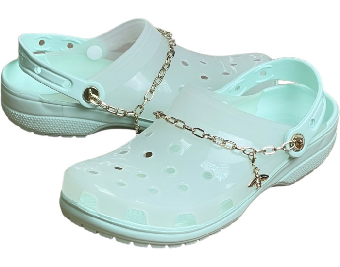 Crocs Classic Translucent Clog Charms Mint Мятные