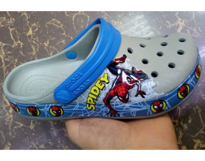 Crocs Kids Fun Lab Spider-Man Light Clogs Детские серые