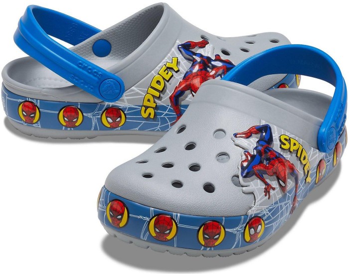 Crocs Kids Fun Lab Spider-Man Light Clogs Детские серые