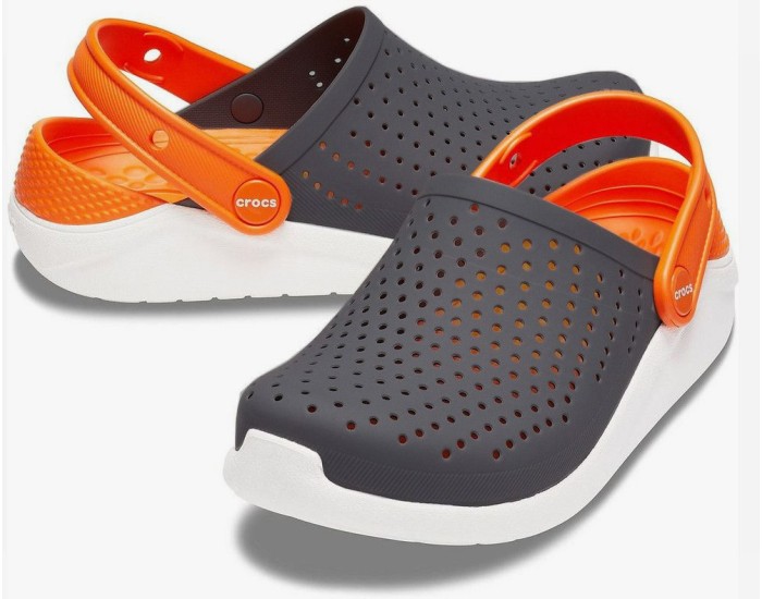 Crocs LiteRide Kids Clog Детские Оранжевые с черным