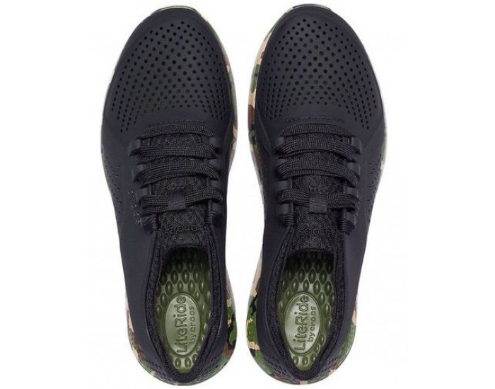 Кроссовки Crocs Mens LiteRide Printed Camo Pacer черные