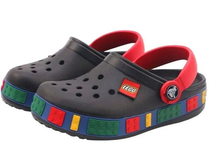 Crocs Lego Clogs Детские черные с красным