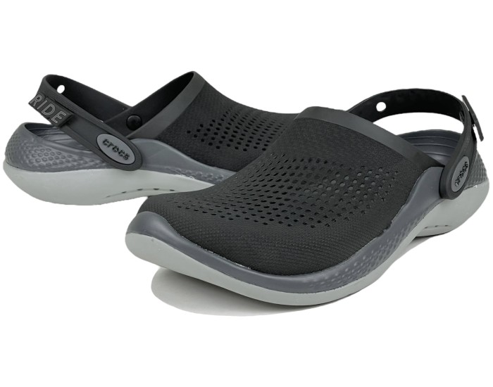 Crocs LiteRide Clog черные с серым