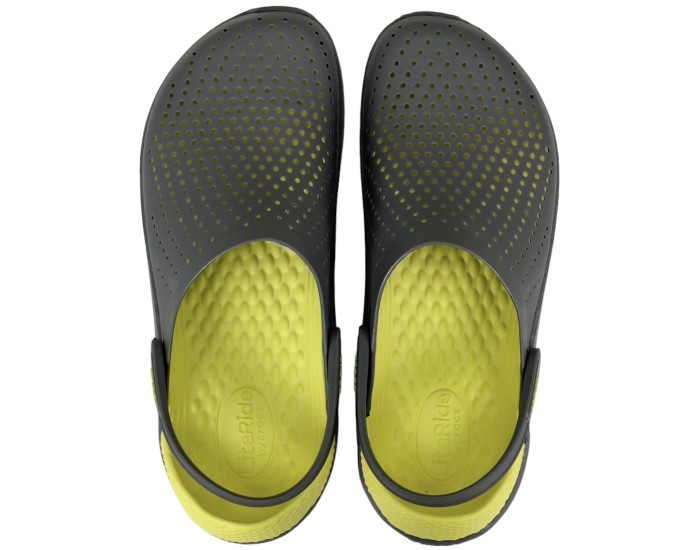Crocs LiteRide Clog Черные с желтым