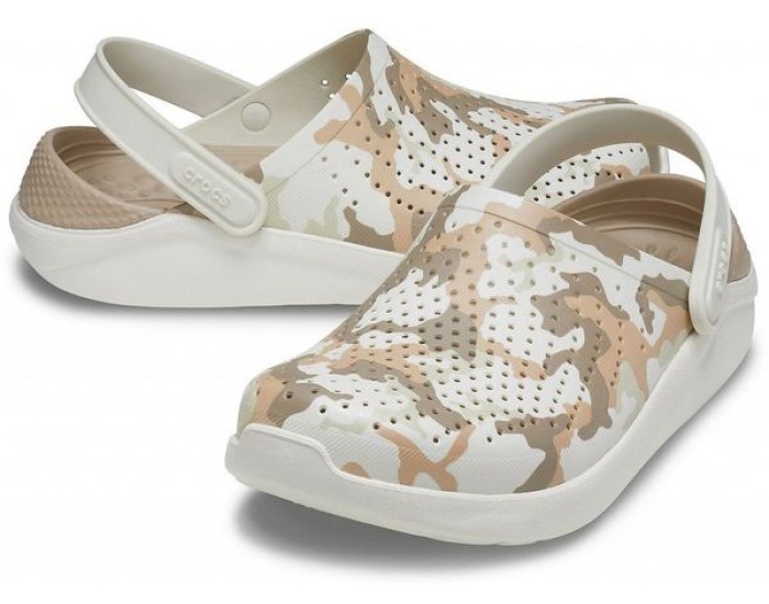 Crocs LiteRide Printed Camo Clog Бежевые