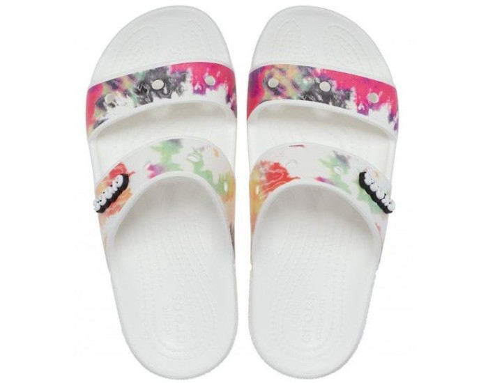 Crocs Classic Tie-Dye Graphic Sandal Белые