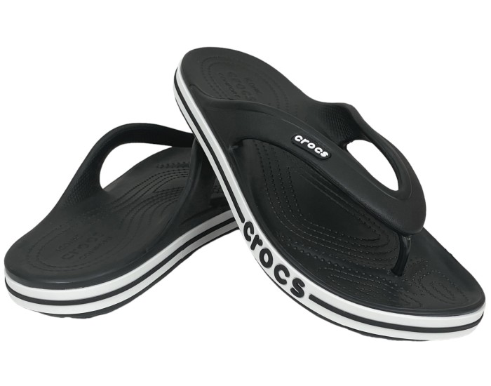 Crocs Bayaband Flip Черные с белым