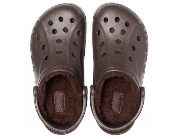 Crocs Baya Lined Clog Утепленные Темно-коричневые