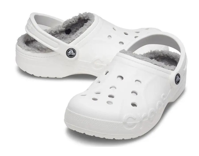Crocs Baya Lined Clog Утепленные Белые с серым
