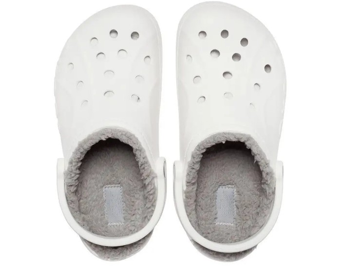Crocs Baya Lined Clog Утепленные Белые с серым