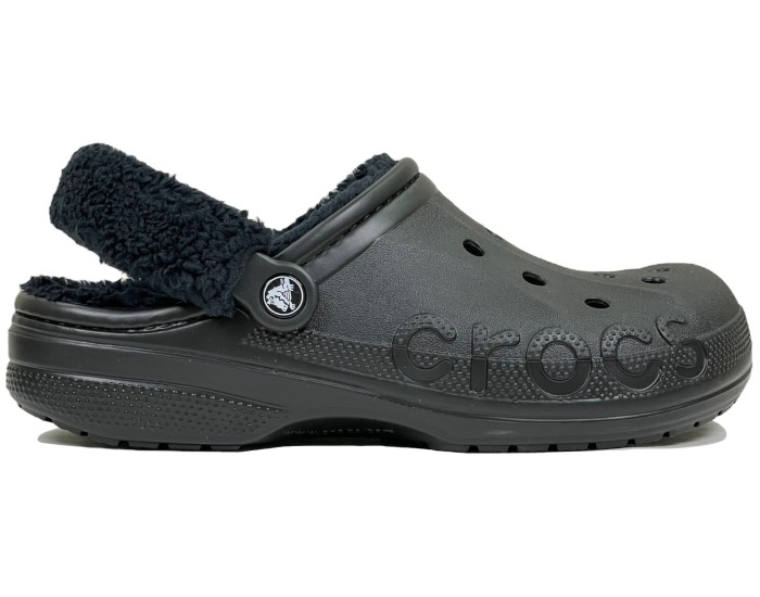 Crocs Baya Lined Fuzz Clog Утепленные Черные