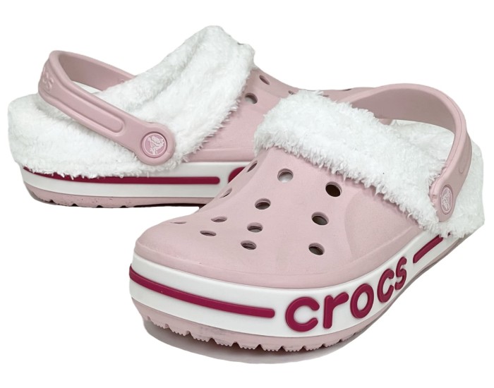 Crocs Bayaband Clog Утепленные Розовые (мех снимается)