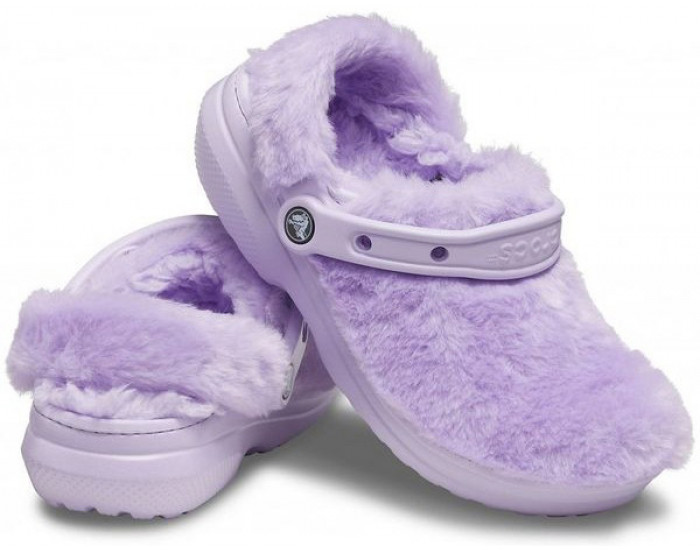 Crocs Classic Fur Sure Утепленные Лавандовые