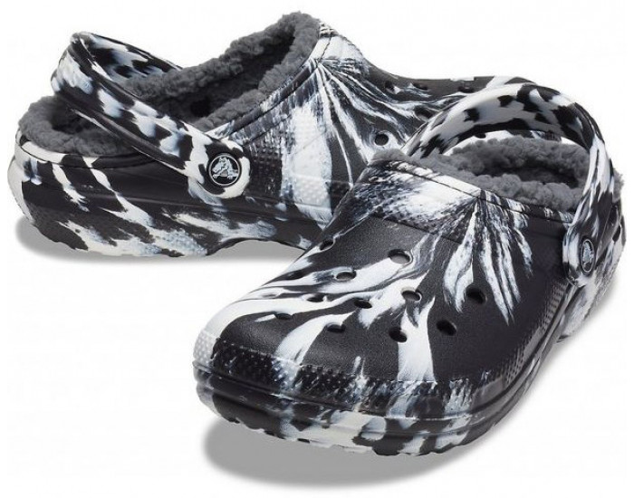 Crocs Classic Lined Marbled Clog Утепленные Белые
